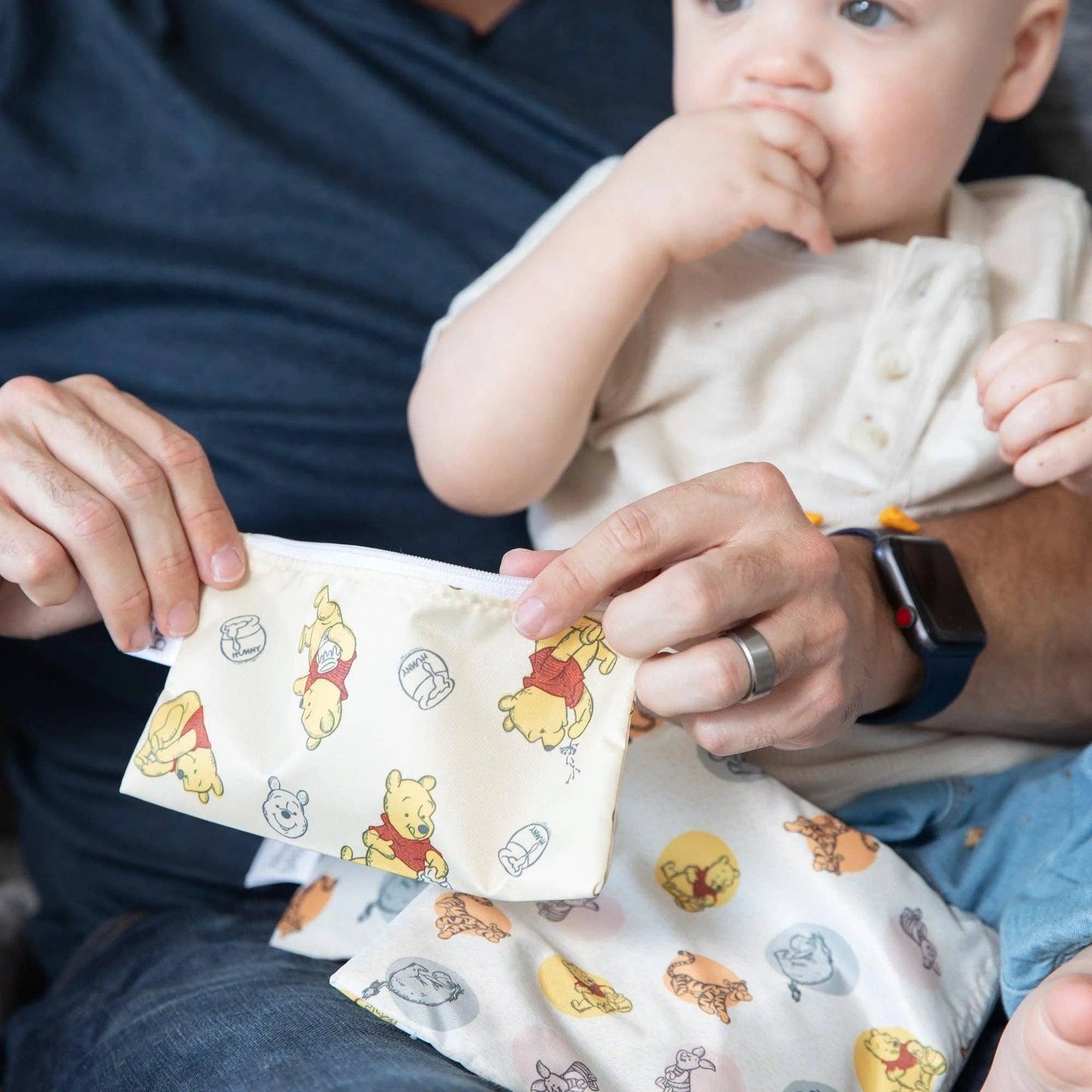 Bumkins Reusable Snack Bag, 3-Pack: Pooh Bear and Friends