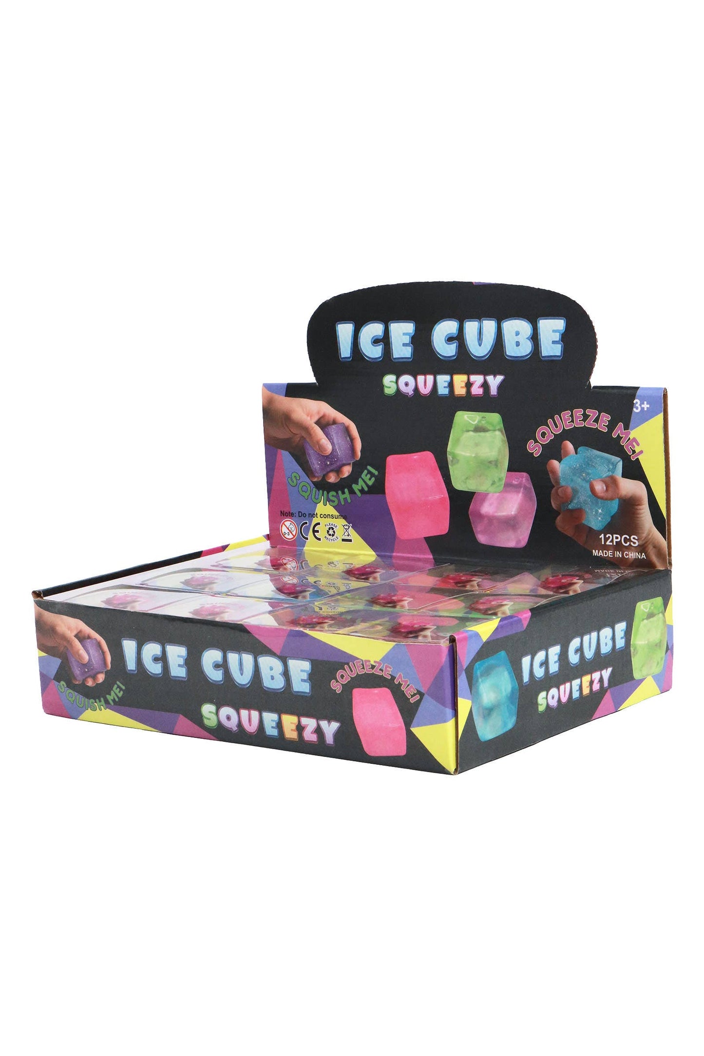 Clear Colorful Cube Maltose Putty Filled Squishy - PVC Box