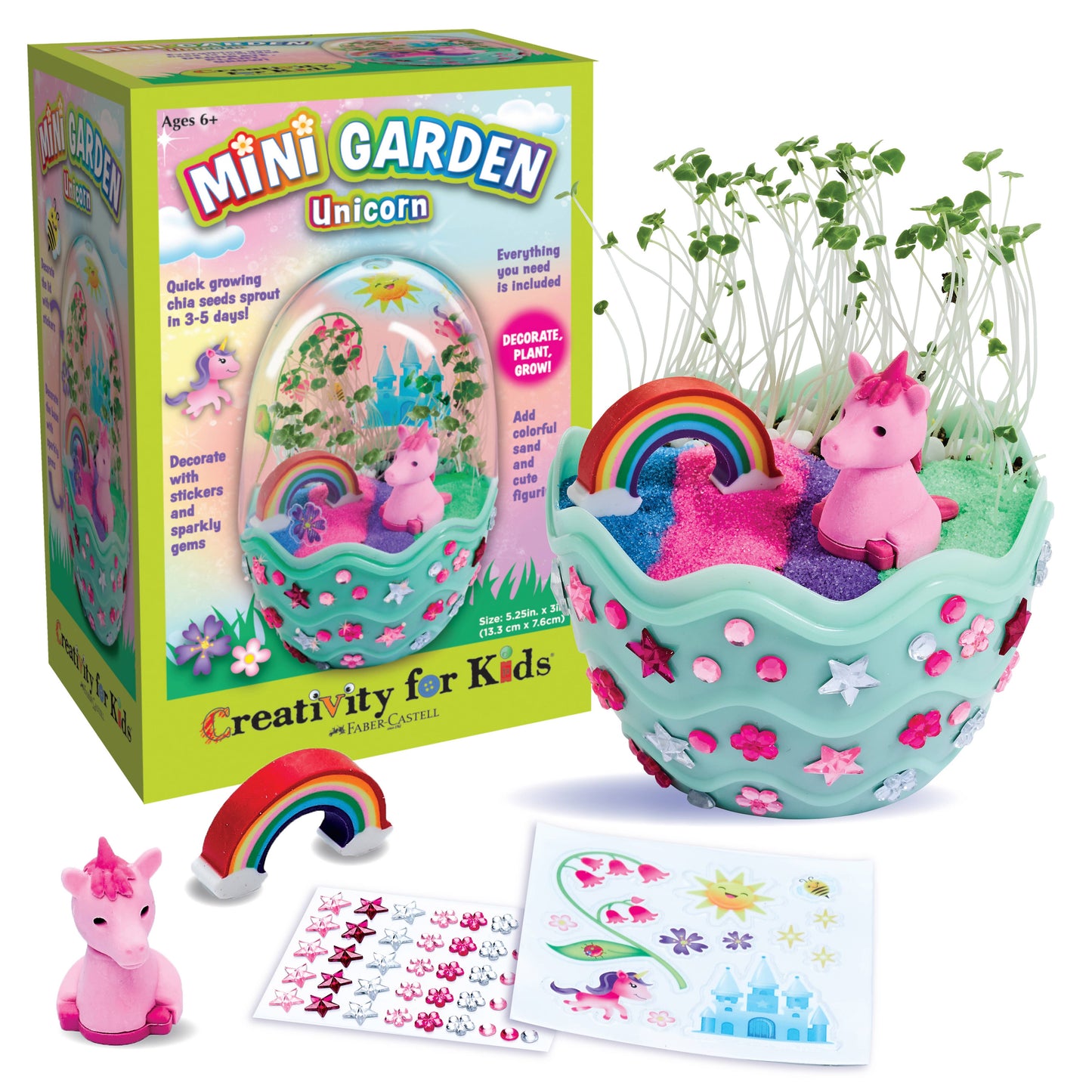 Faber Castell Grow a Mini Garden – Unicorn - DIY Craft Kit for Kids