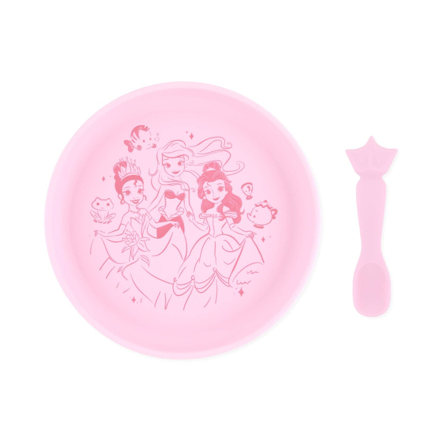 Bumkins Silicone Plate + Spoon Set: Disney Princess