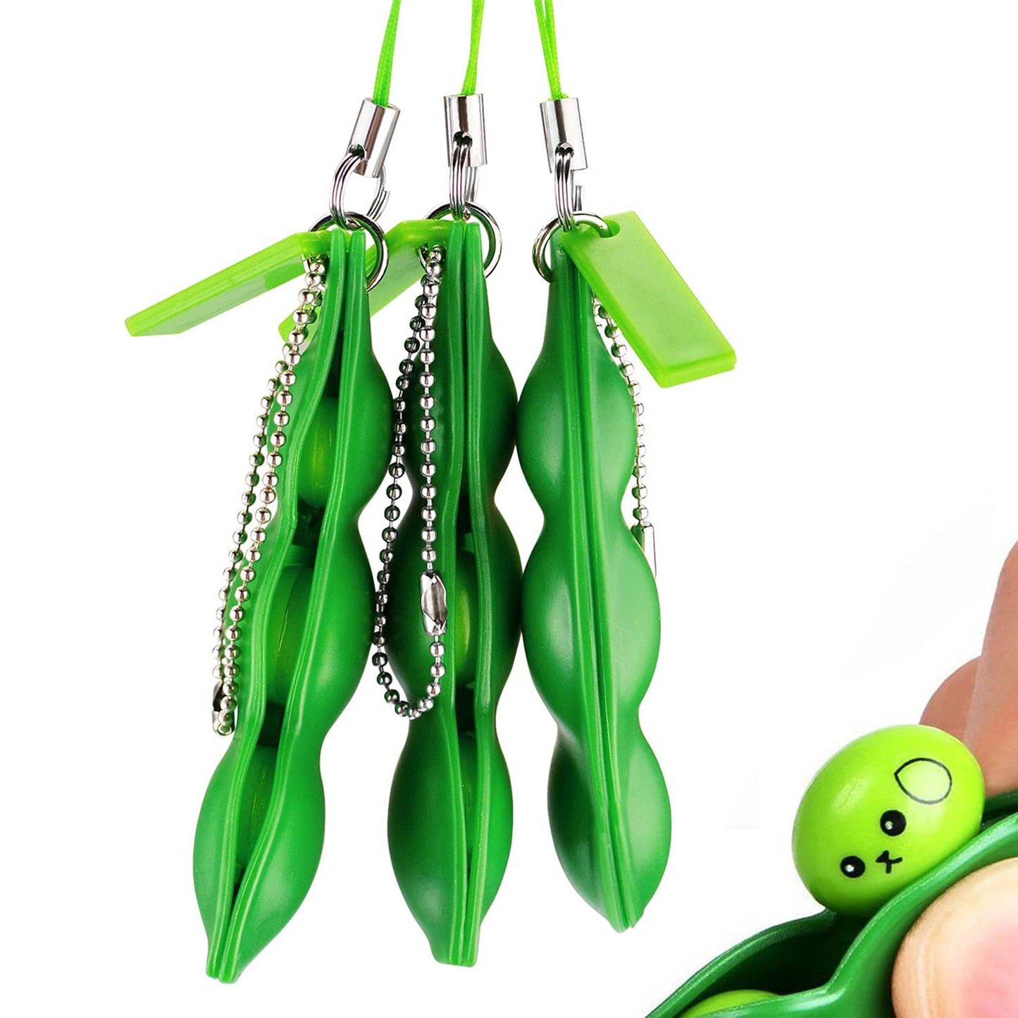 Jsblueridge Peas Stress Relief Fidget Keychain in Bulk