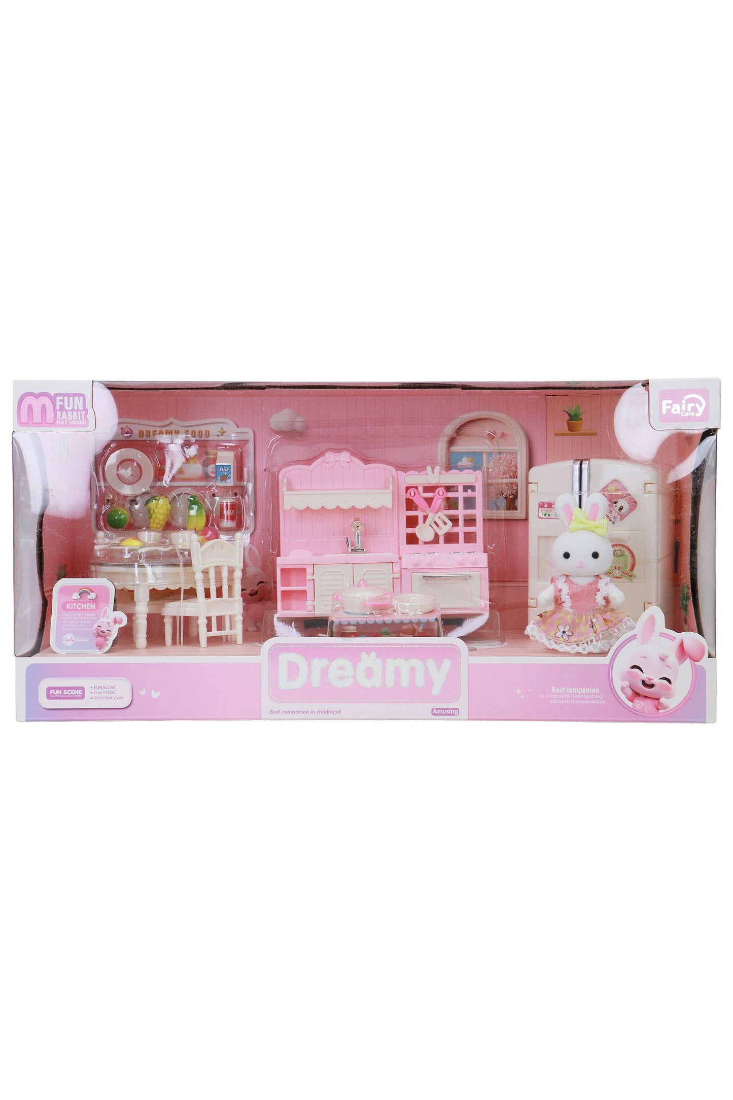 Mini Bunny Rabbit Girl Kitchen Pretend Play Set
