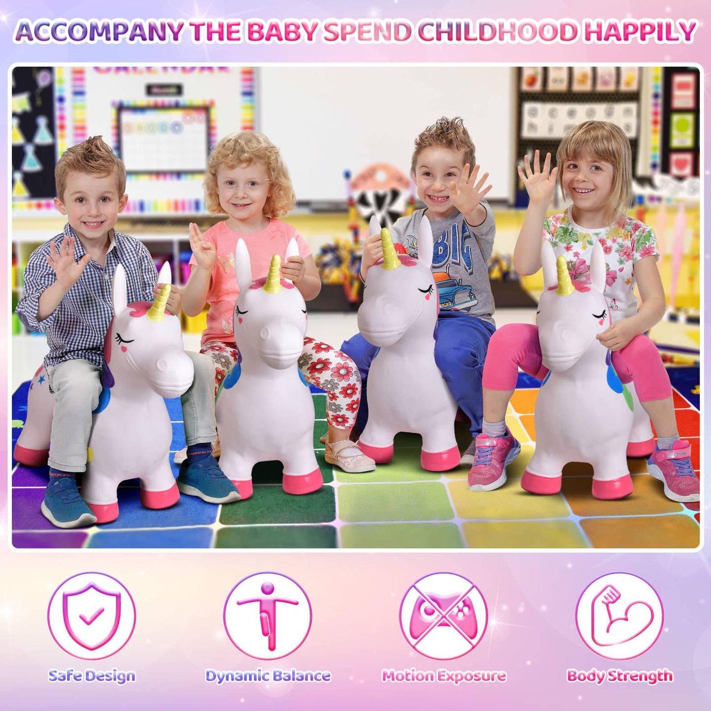 Fun Little Toys Bouncy Horse Hopping Unicorn