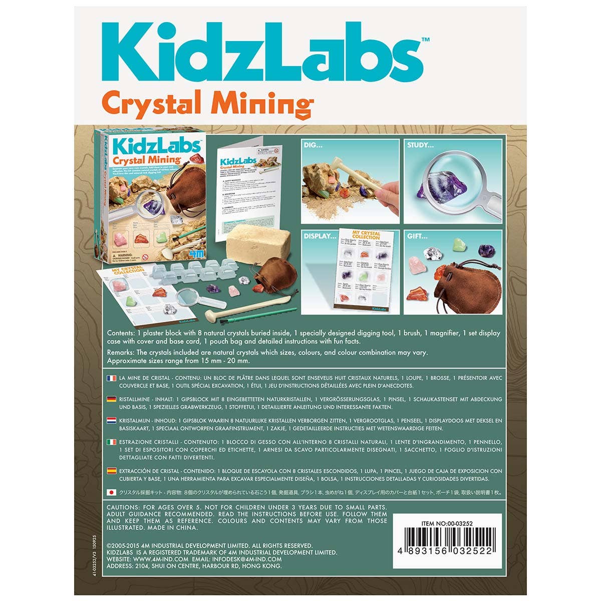 Toysmith 4M Crystal Mining STEM Science Kit