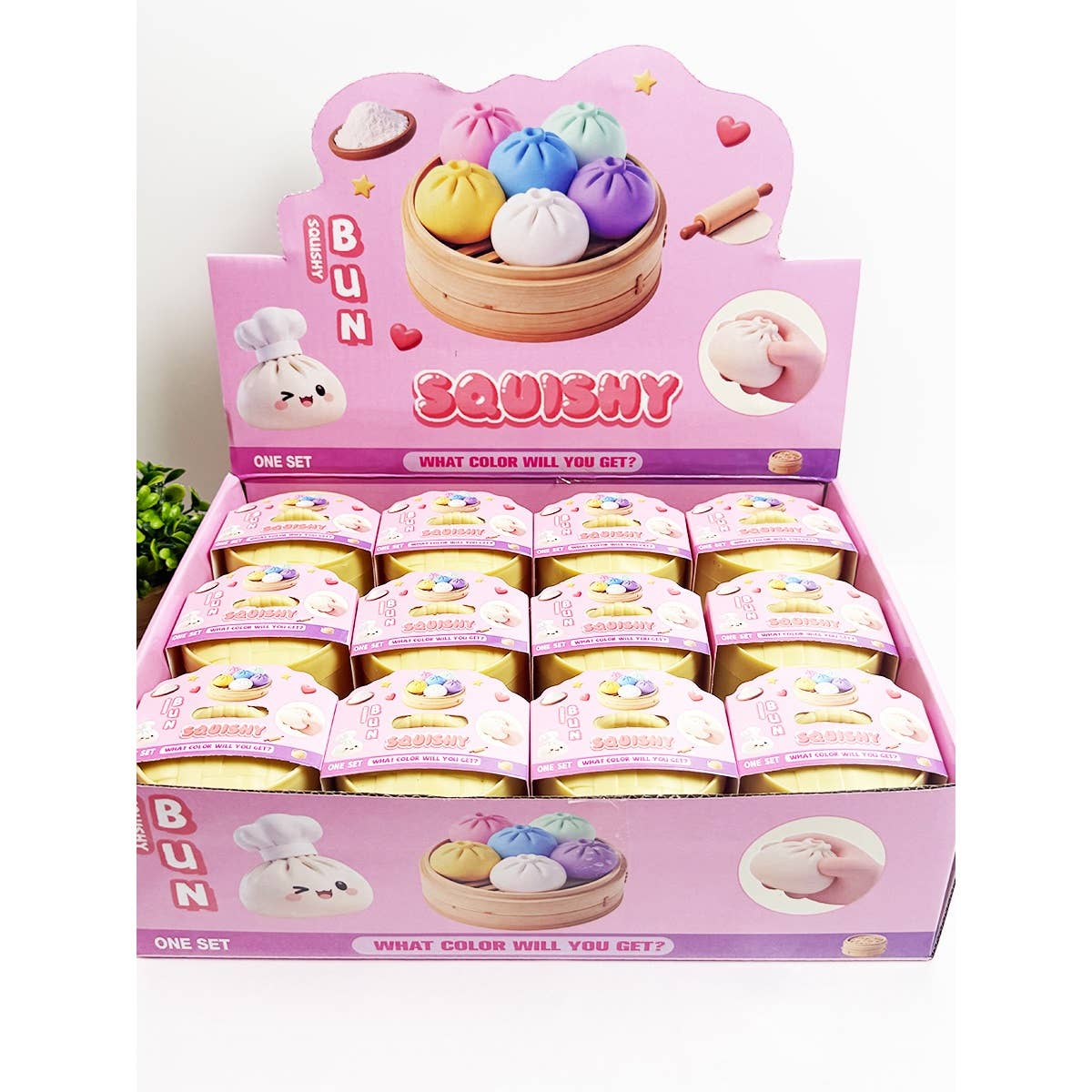 Mini Glittered Maltose Dumpling Squishy with Steamer