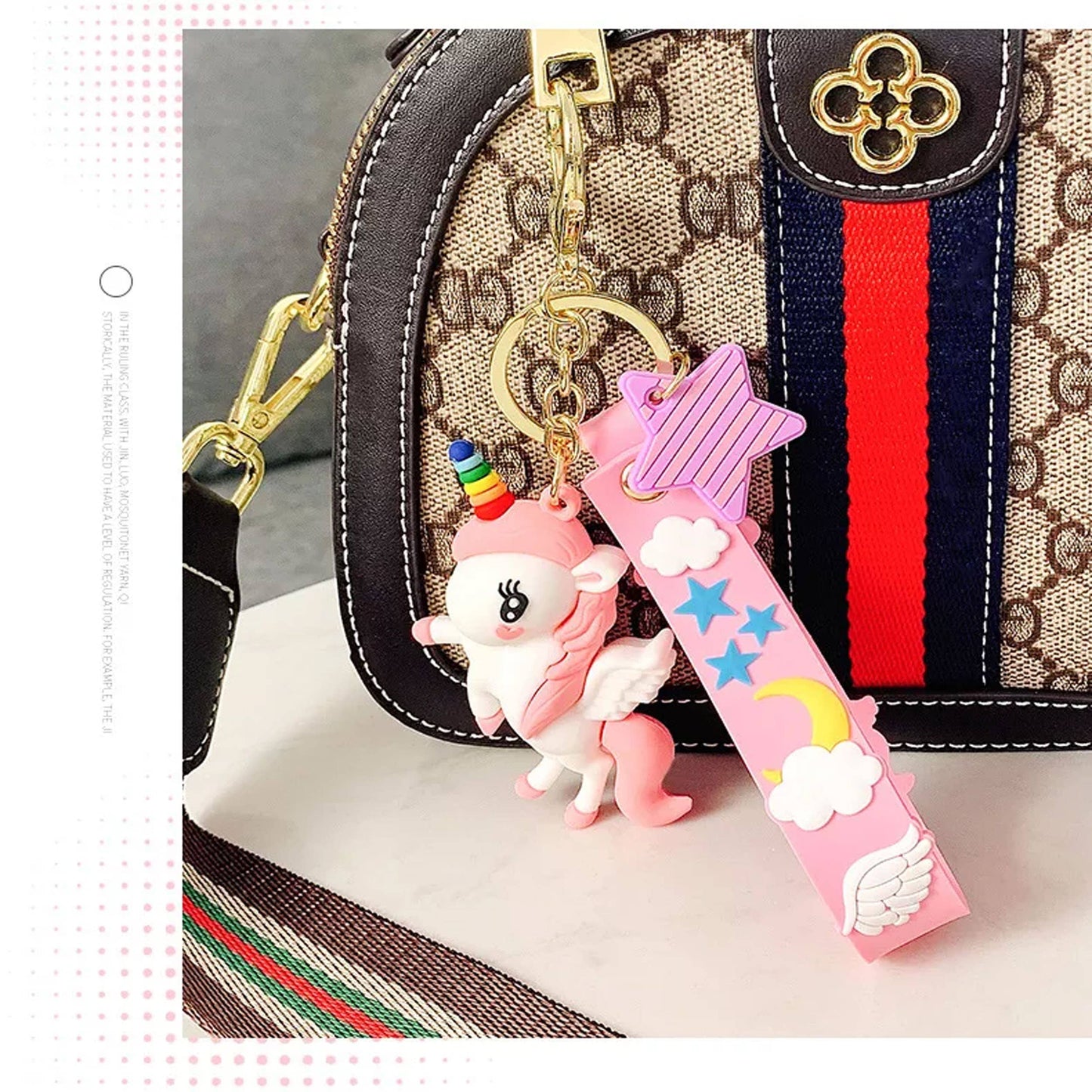 JSblueridge Cute Unicorn 3D Silicone Keychain in Bulk