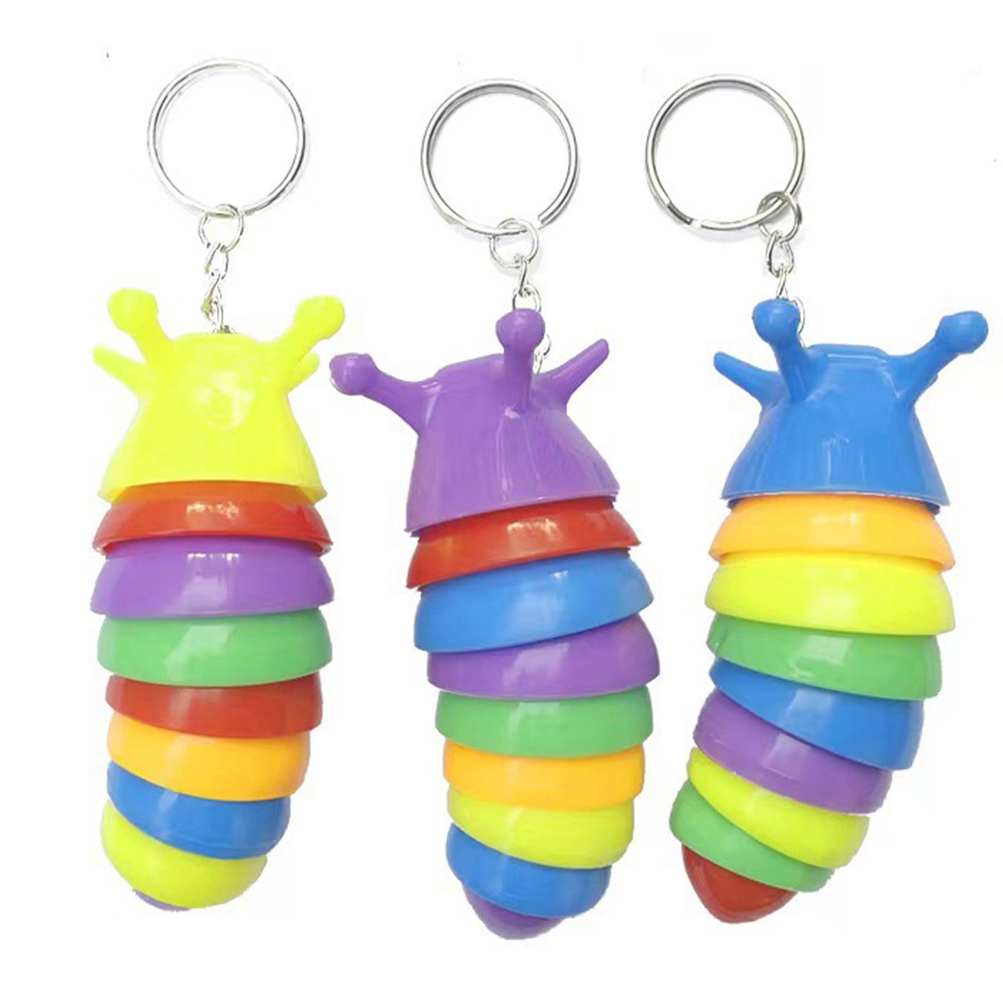 JSblueridge Fidget Slug Toy Keychain- Assorted in Bulk