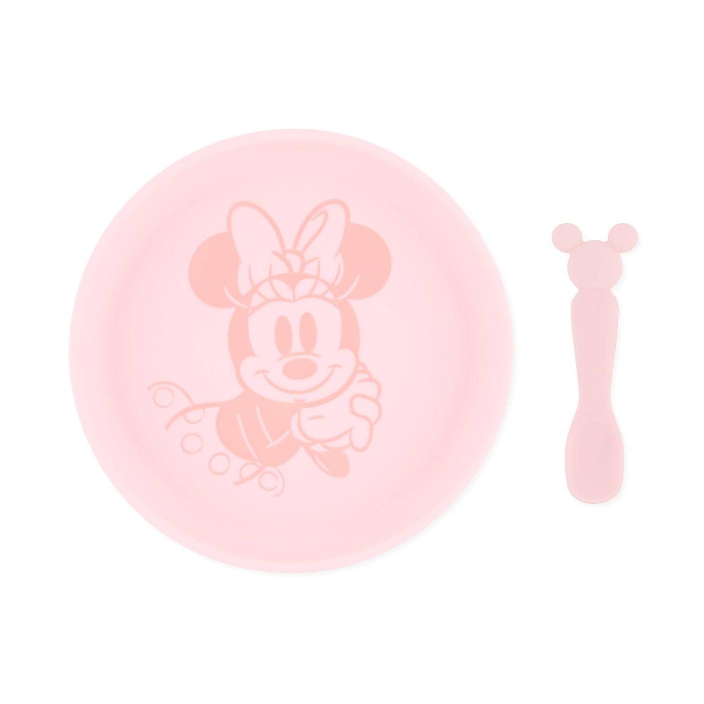 Bumkins Silicone Plate + Spoon Set: Disney Minnie Mouse